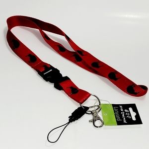 New Lanyard, Red & Black Neck Lanyard from New Zealand, Kiwi Design